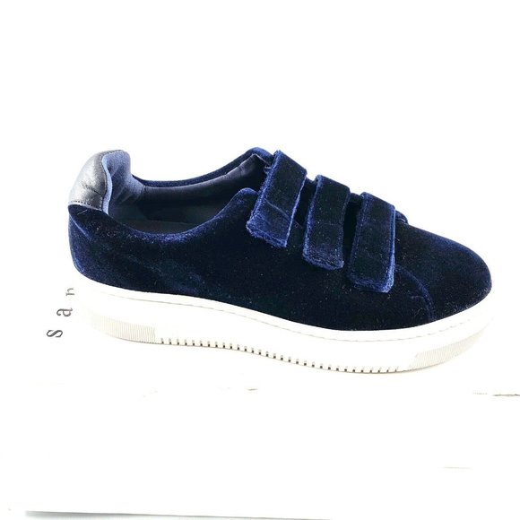 Sandro Paris blue velvet platform sneaker 39 - Picture 1 of 5